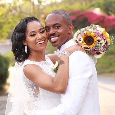  Alumni couple Raquel and Justin on their wedding day in 2016.