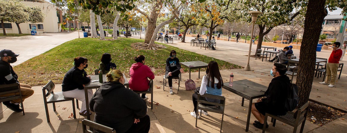 class discussion session outside