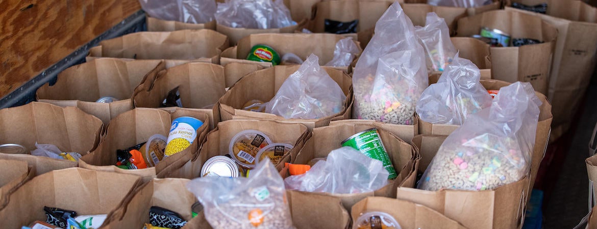 Pantry items packed in truck