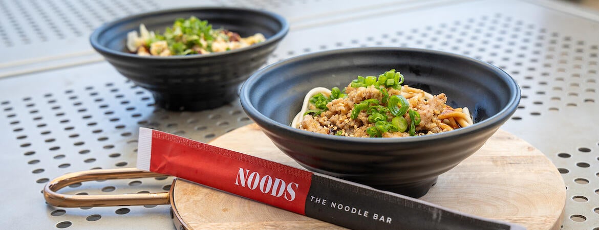 Two bowls of noodles