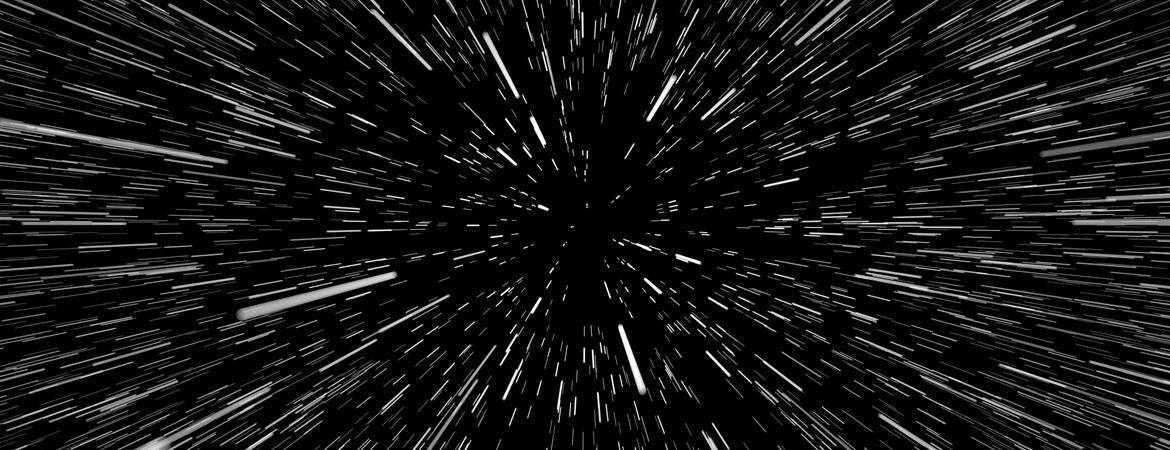 Stars and light moving in space