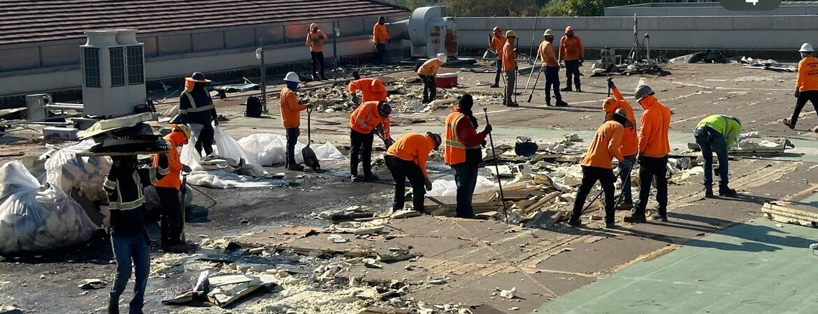 roof demolition of Orbach