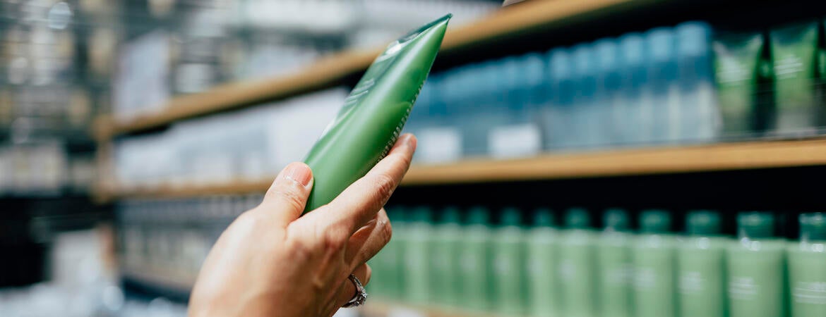 Hand holding a beauty product