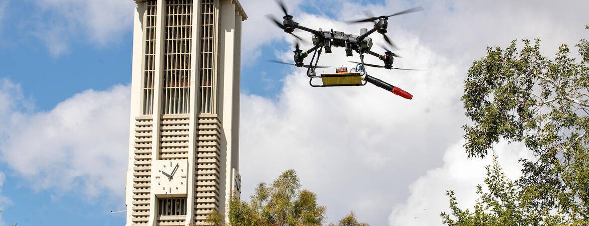 Leaf blower on a drone