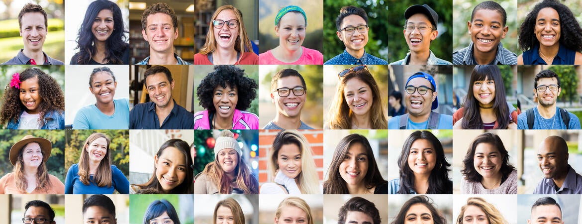 Young diverse people