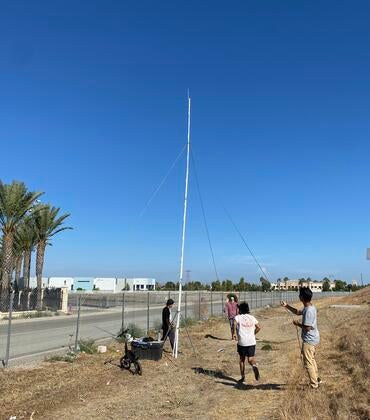 Researchers collect data in the field