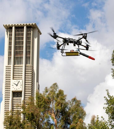 Leaf blower on a drone