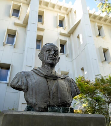 Sproul bust at Sproul Hall