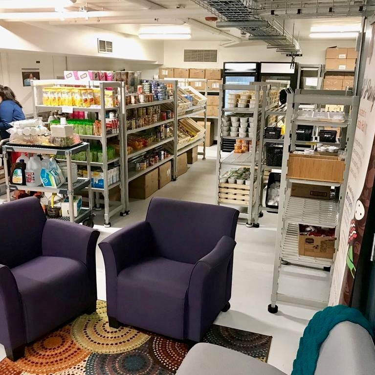 R'Pantry with aisle of food