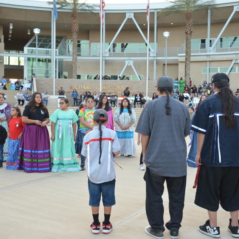 Dancers and singers at college launch celebration