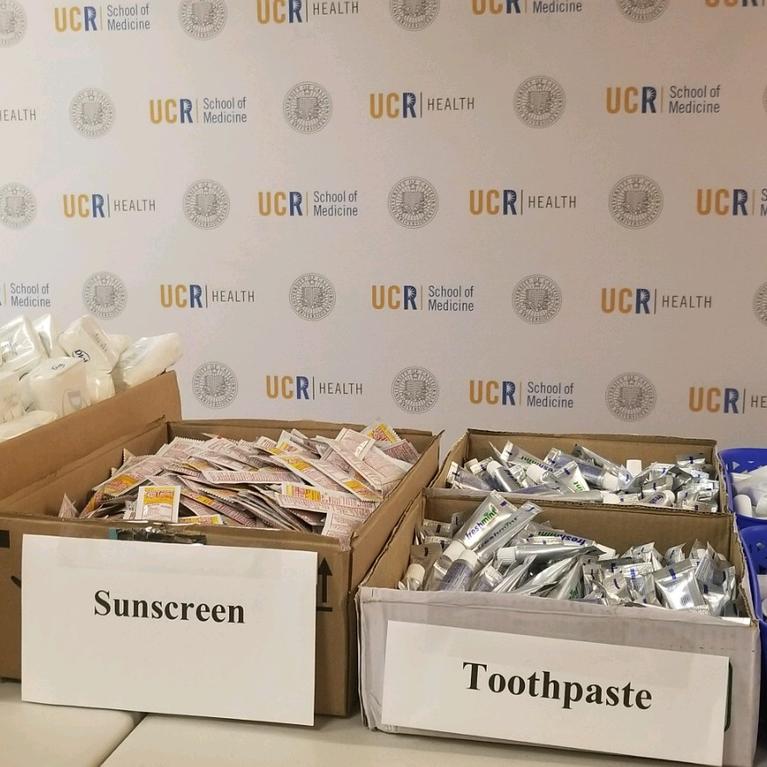 boxes of hygiene products