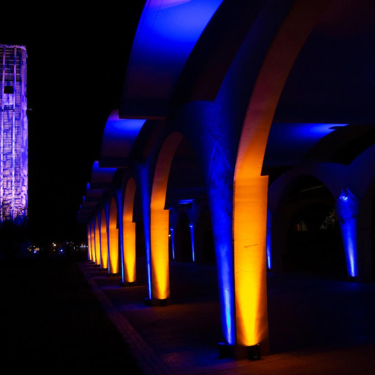 Light show bell tower