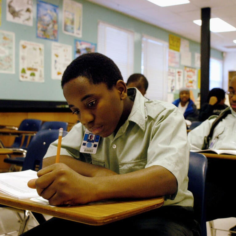 Working hard in school