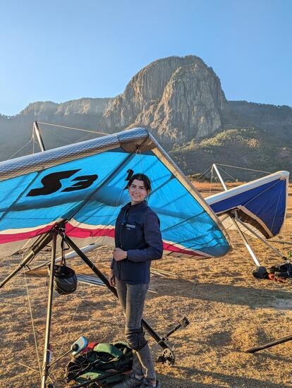 Erika Klein hang gliding in Mexico