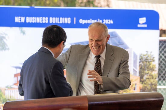 Chancellor Wilcox and Dean Wang