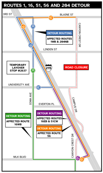 RTA detour map