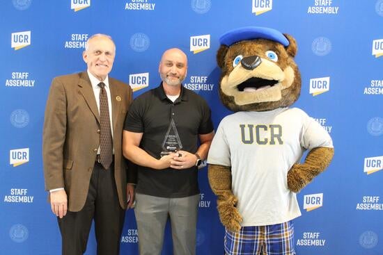 Jonathan Stiles with chancellor and Scotty