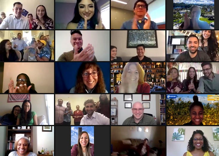 Crowd shot of Zoom call