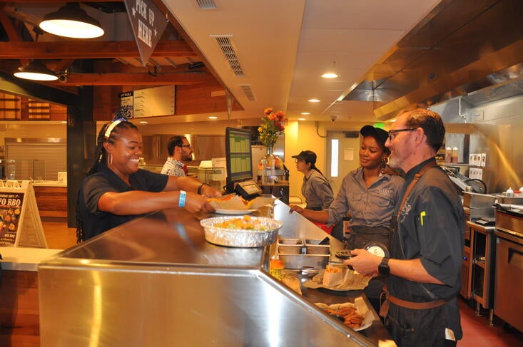The Barn kitchen area