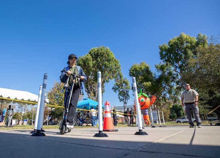 Scooter rider at safety fair