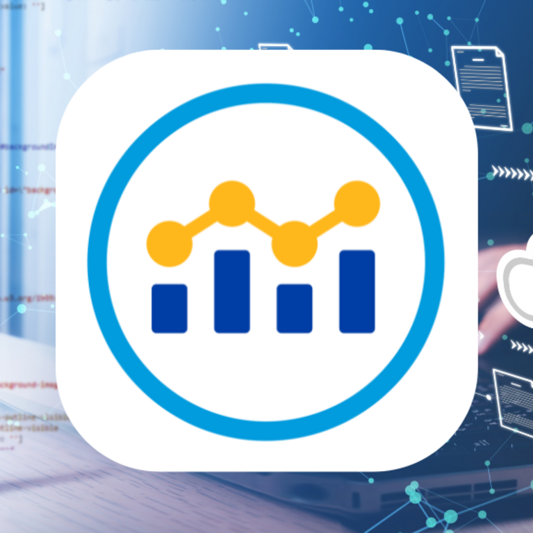data symbols atop a bar graph