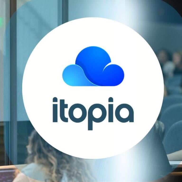 itopia logo with cloud icon above it
