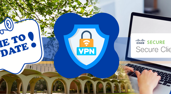 Image of a lock and the word VPN with a "time to update" call to action on the left and the Cisco Secure logo on the right