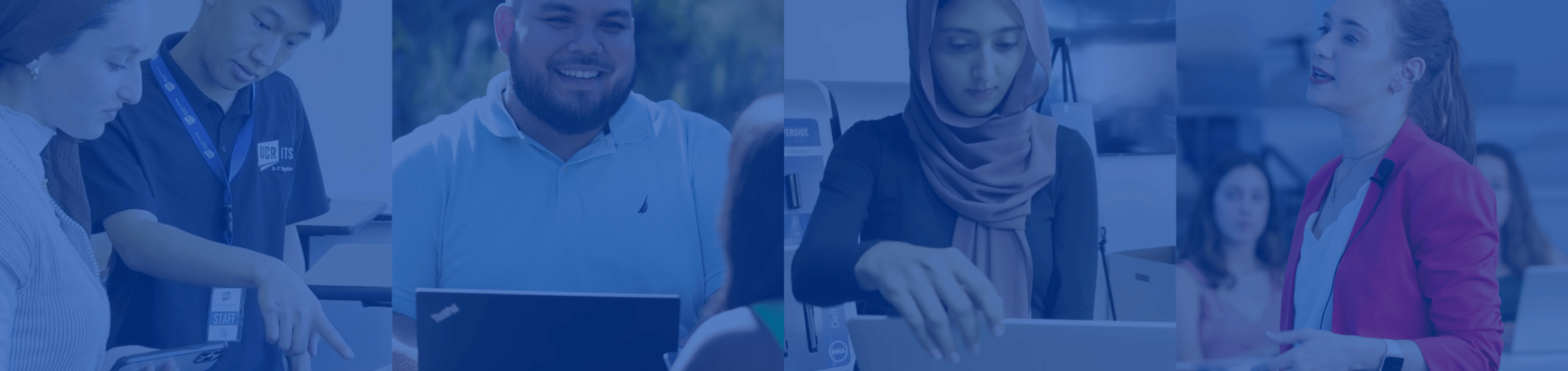 UCR staff, professors, and students on campus