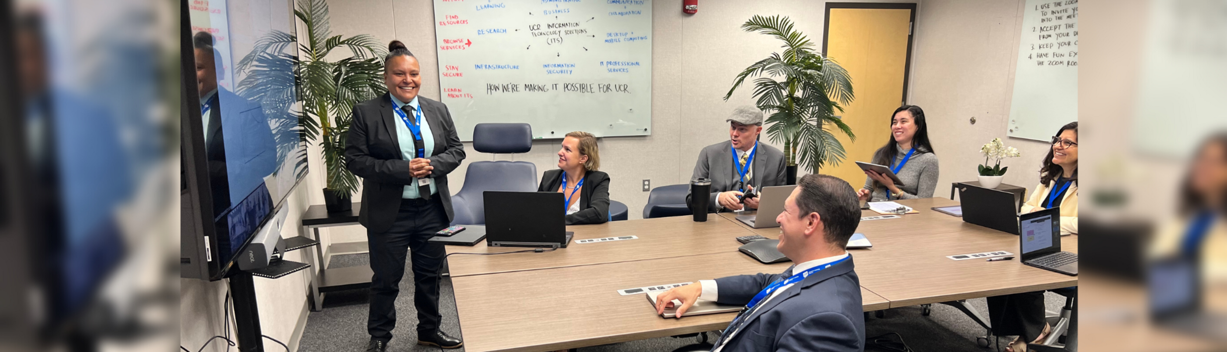 Staff meeting in ITS conference room