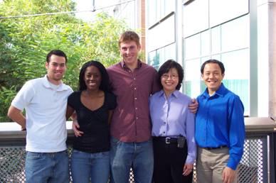 Right photo: Greg Guillen, Temi Ogunyoku, Kawai Tam and Andrew Chin Not in photo, Steven Gebelin and advisor Mark Matsumoto