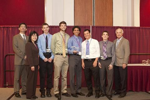 Left photo: Alfredo Armendariz (Regional administrator of the U.S. EPA for Region 6), Kawai Tam, Kyle Pease, Dylan Switzer, Mina 