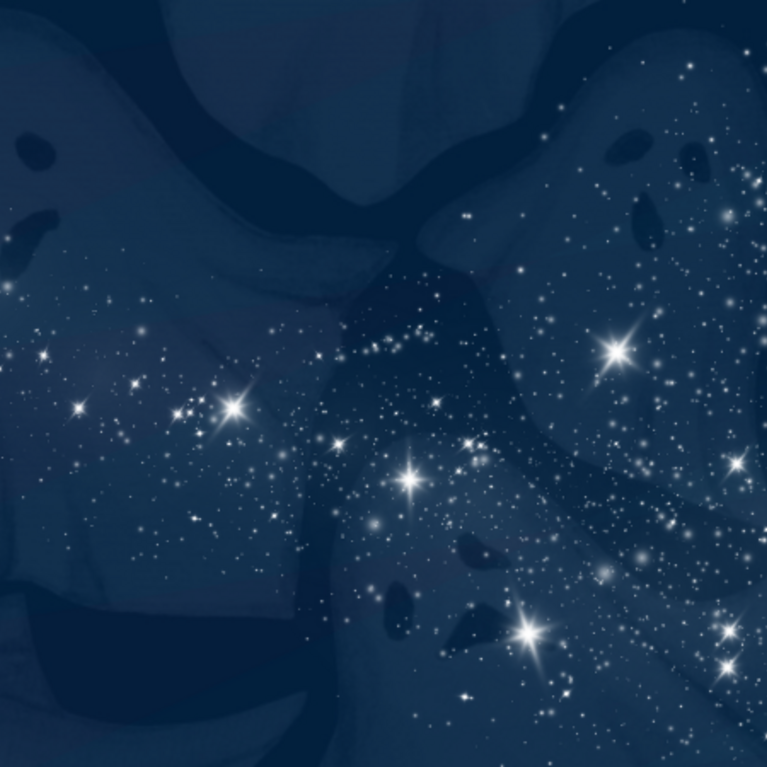 ghosts with magic dust in the foreground. 