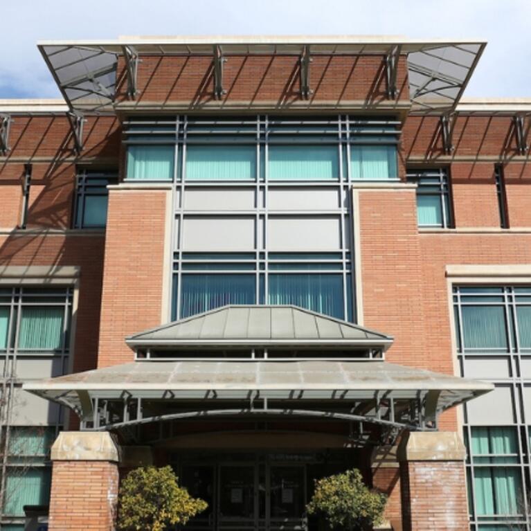 Photo of the outside of the Orbach Science Library