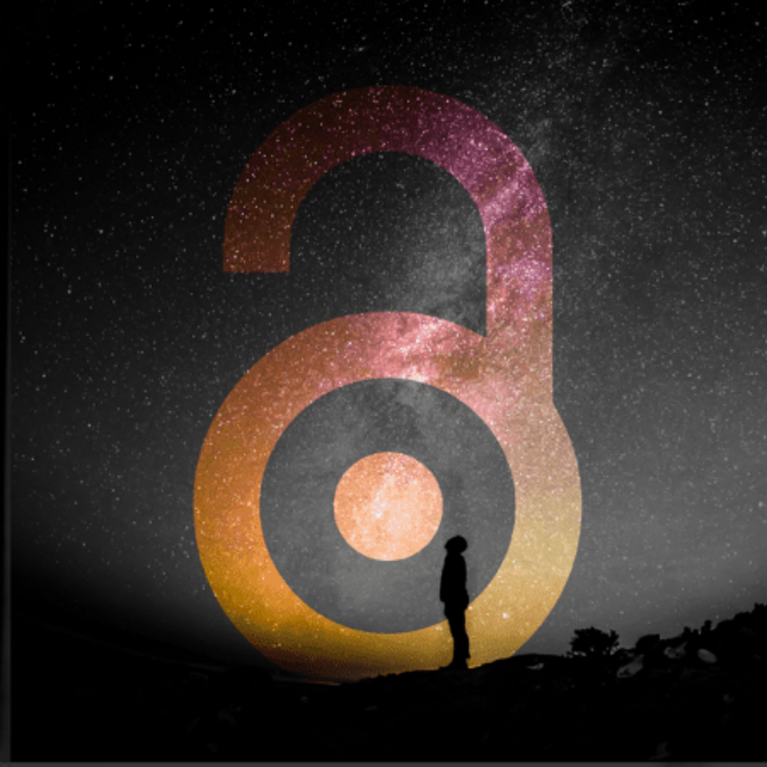 Images of Open Access Week lock over 3 different images