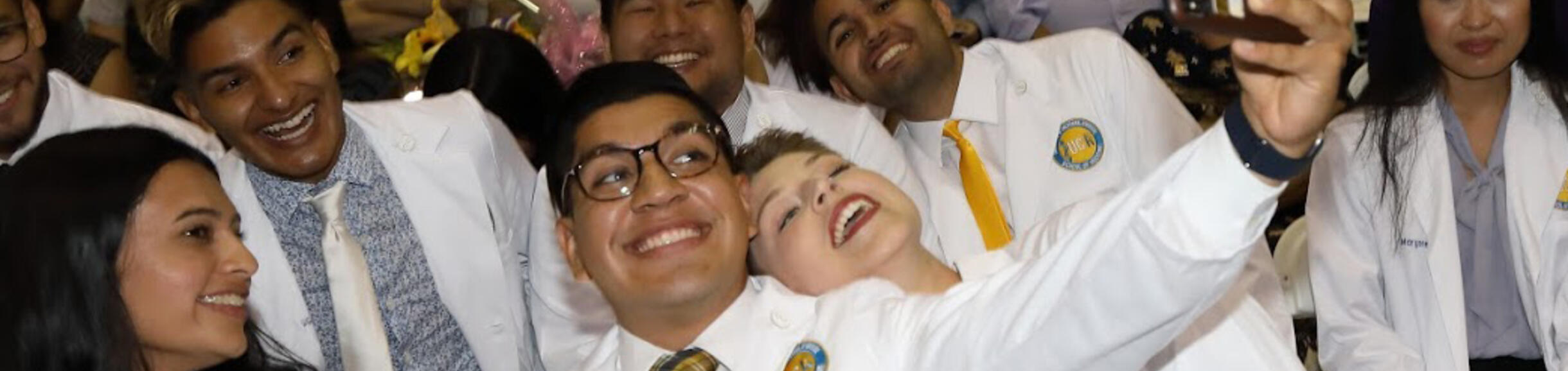 students taking selfies