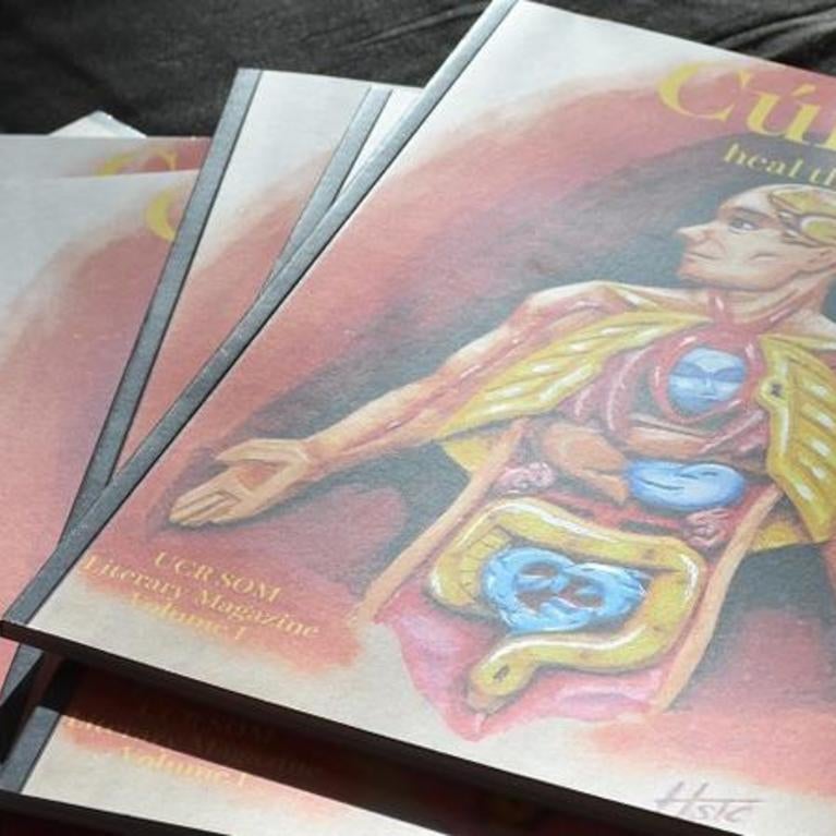 Copies of the Curate magazine on the table