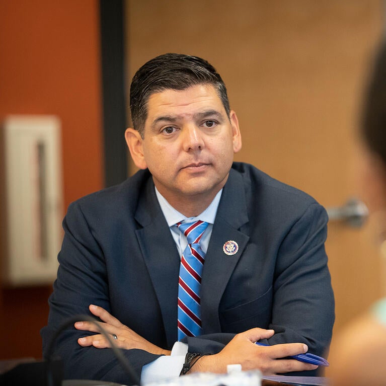 Congressman Ruiz chatting with Dean Deas