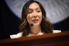 Jalene Rodriguez speaks at Gala 2025