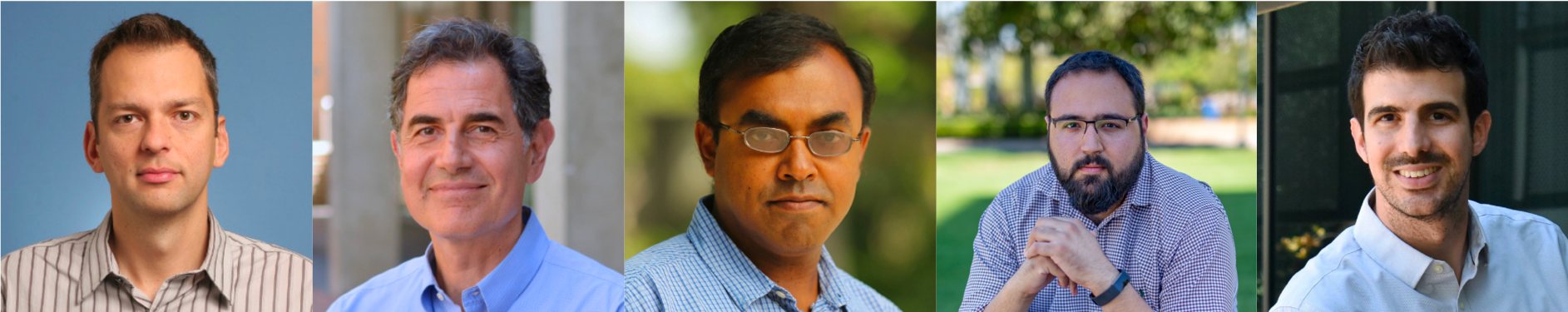 From left: Vagelis Hristidis, Vassilis Tsotras, Amit Roy-Chowdhury, Vagelis Papalexakis, Konstantinos Karydis
