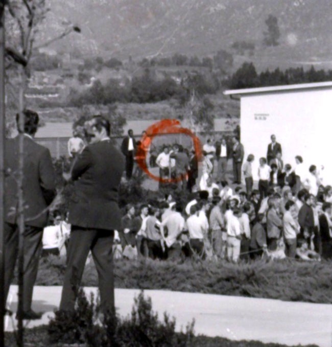Most of the 300 students came to Fawcett Laboratory after a 2 p.m. gathering at the bell tower.