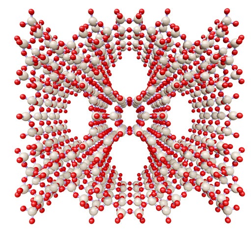 The molecular structure of zeolite crystal . (Getty Images)