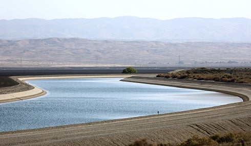 Water flows through the California Aqueduct