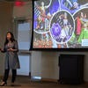 Magnolia Yang Sao Yia, doctoral student in critical dance studies, presents "Hmong Dance and Identity," during the Grad Slam competition on Thursday, March 3, 2022, at the Alumni and Visitors Center at UC Riverside.  (UCR/Stan Lim)