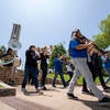 UCR Highlander Pep Band playing at Bell Tower Nooner. (UCR/Stan Lim)