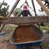 Soil removed from an excavation site is sifted in Teotihuacan.