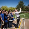Wilcox takes a selfie with student tour guides in September 2013.
