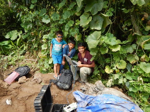 UCR seismologist Abhijit Ghosh in Nepal