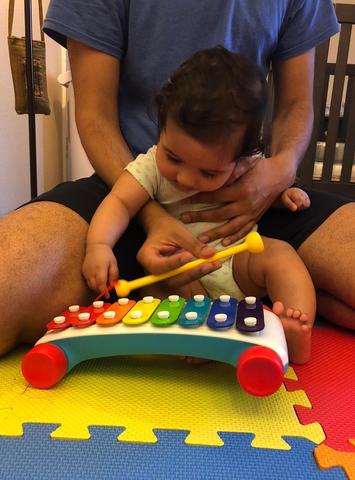 Baby with her father