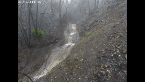 debris flowing near Lake Elsinore