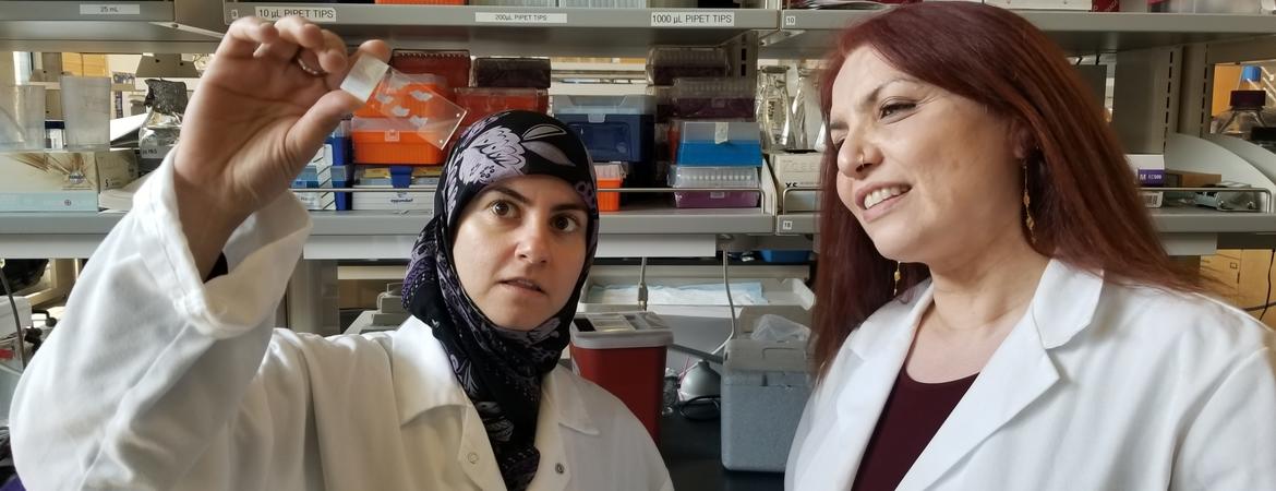 Hawra Karim (left) and Seema Tiwari-Woodruff